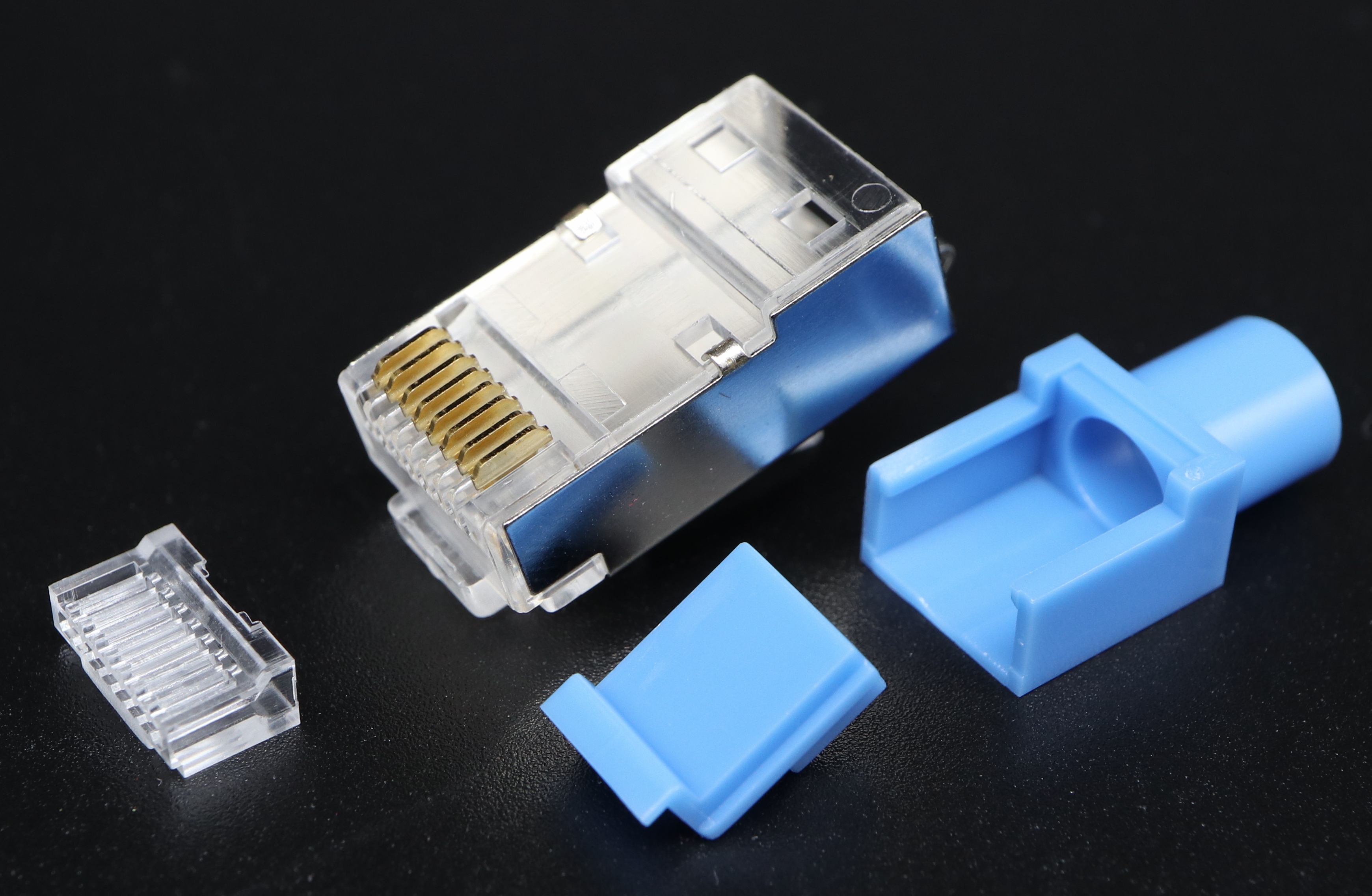 P8-060 - C6 8P8C-F STP-Hook Molding Use(Patented) RJ45 Modular Plug - Plug Master Industrial Co., Ltd.